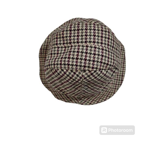Vintage Lord and Taylor Women's Brown Houndstooth Bucket Hat Wool Made in Italy - Picture 3 of 6